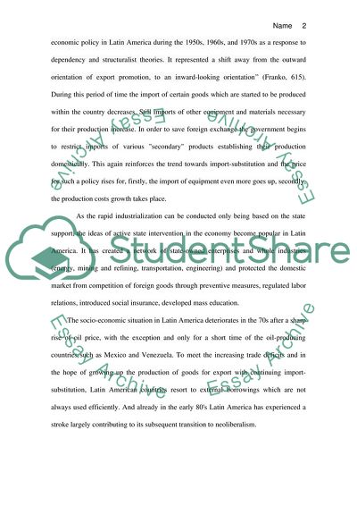 From Import-Substitution Industrialization to Neoliberalism in Latin America