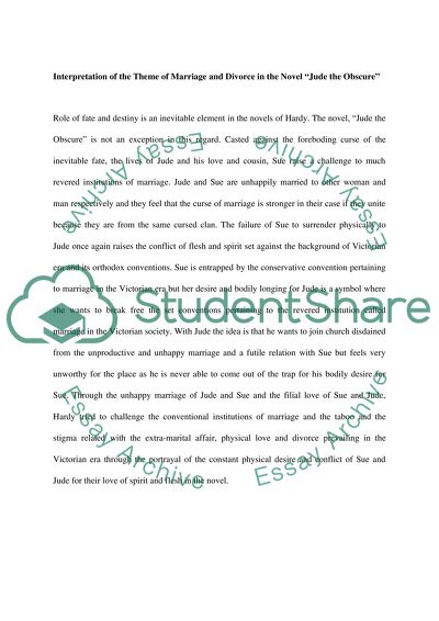 Divorce/marrige and symbolism in Jude the obscure