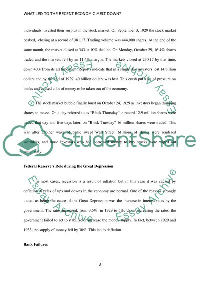 Causes of the Current Economic Meltdown