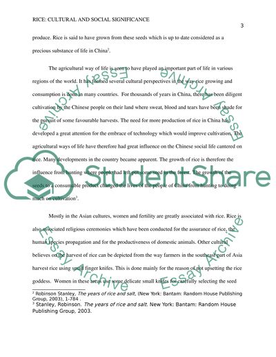 Rice: Cultural and Social significance