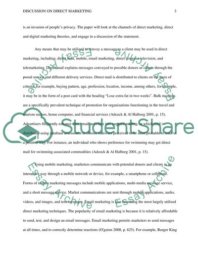 The Role of Direct Marketing in Privacy of People