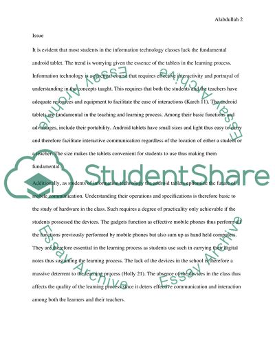 Formal recommendation report - android tablets