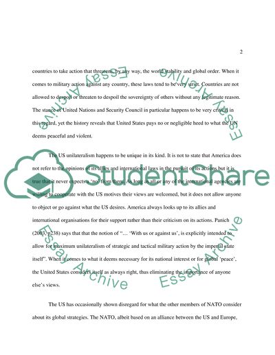 Threats of the US Unilateralism on the Rule of International law