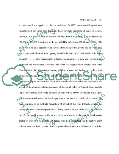 Politics and the AIDS Epidemic