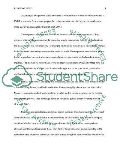 Significance of Metrology with Respect to Engineering