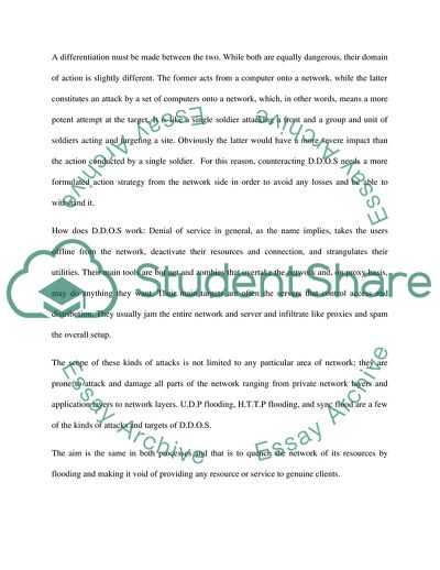 Differentiation Between DOS and DDOS