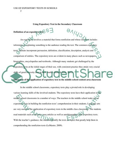 Using Expository Text in the Secondary Classroom