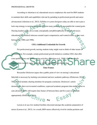 Professional Growth in Nursing