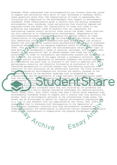 The Harmful Impact of Trade Liberalization on the Environment