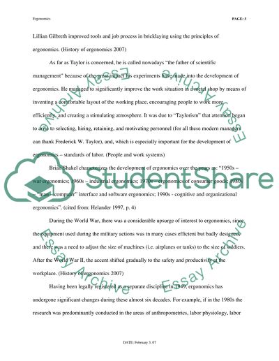 Ergonomics: The History Of Development