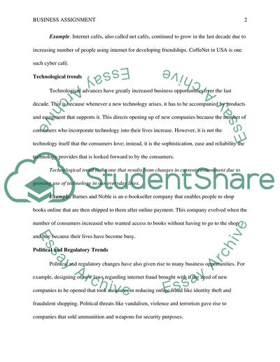 business opportunities essay