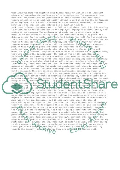 Motivation as an Important Element for the Performance of an Organization