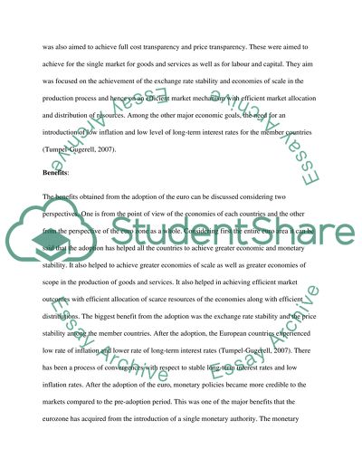 Adoption of the Euro and the European Countries Economies
