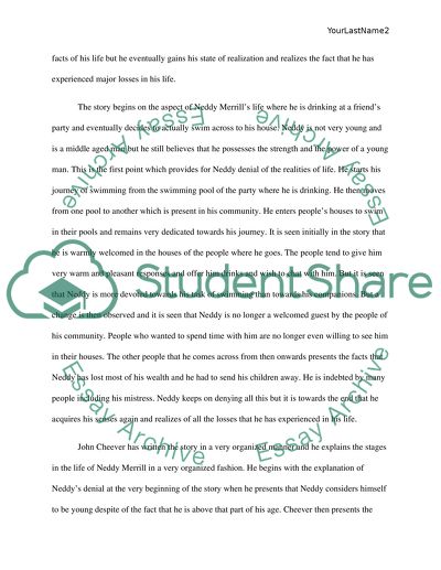 Analysis of the Experience of the Character in the Story Written by John Cheever