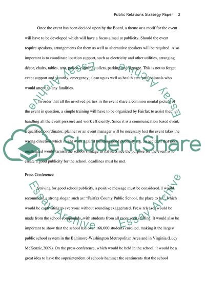 Public Relations Strategy Paper