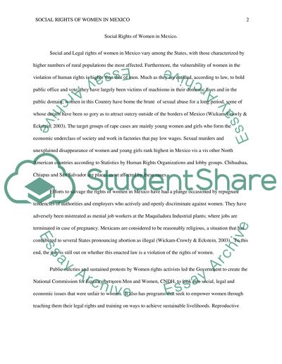 Social Rights of Women in Mexico