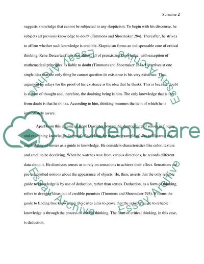 Rene Descartes Epistemological Theory