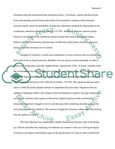 Analysis of Natural Selection by Charles Darwin