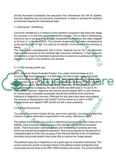 The Argentinean Market