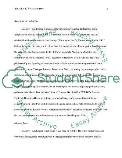 About Booker T. Washington (1856-1915)