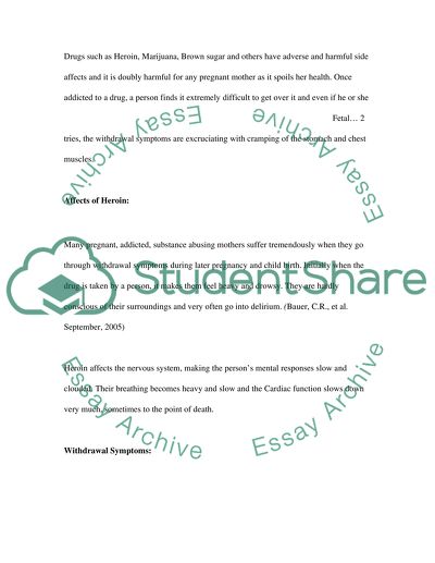 The Effect of Heroin on Pregnant Mothers