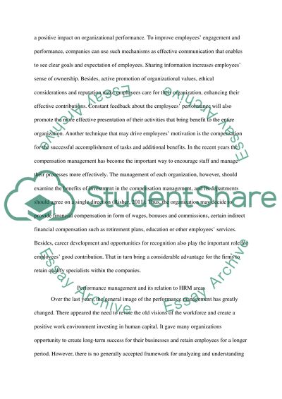 Managing People and the Impact on Organizational Performance