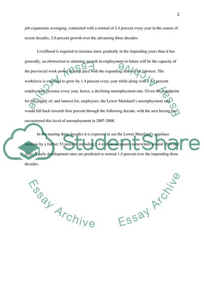 Economic Region - The Lower Mainland Region of British Columbia