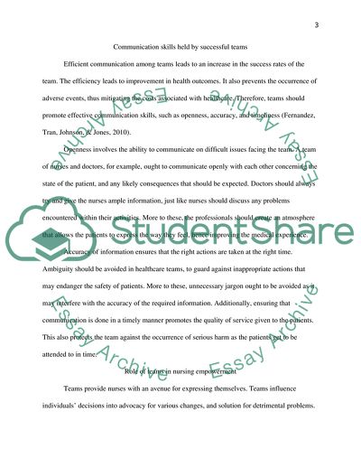 Healthcare Teams and Collaboration