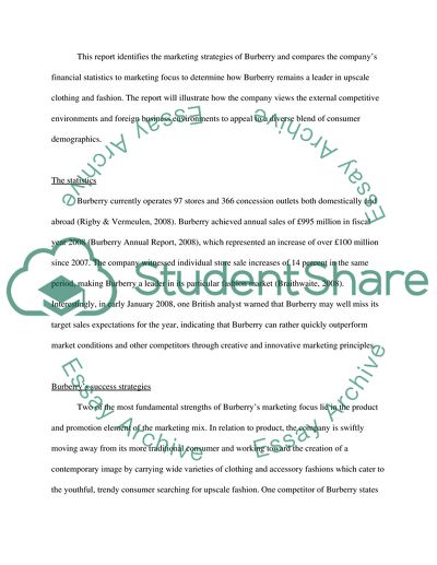 Burberry: Assessment of Marketing Strategy