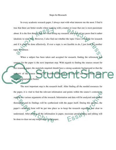 Steps for Doing Research