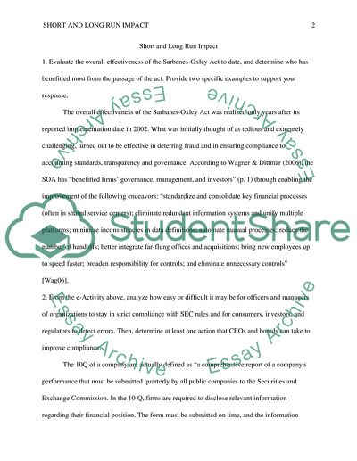 Discussion Question 2 Week 10 - Short- and Long- Run Impact