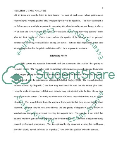 The Quality of Hepatitis C Care