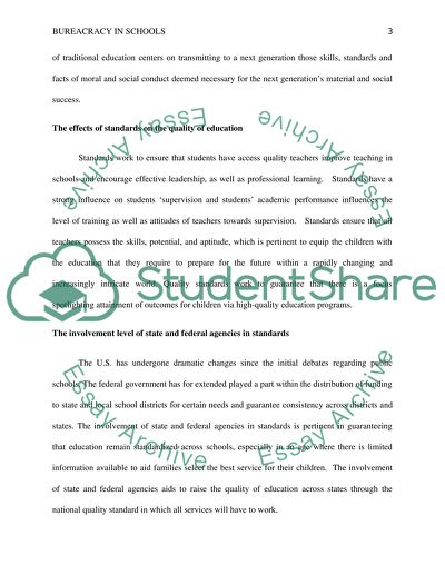 Assignment 3: Bureaucracy in Schools