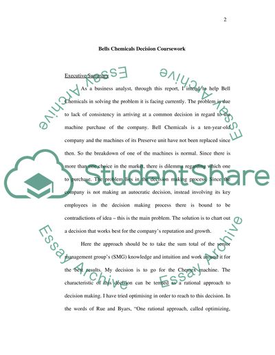 Bell Chemicals Decision