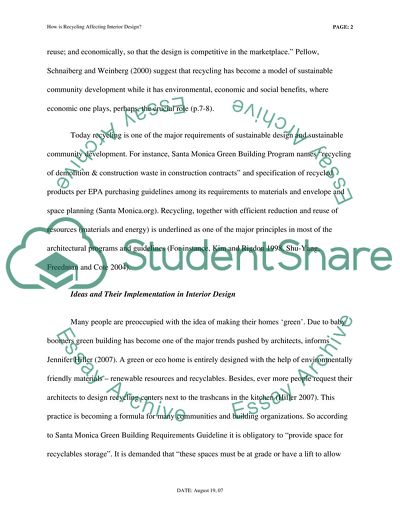 How Is Recycling Affecting Interior Design