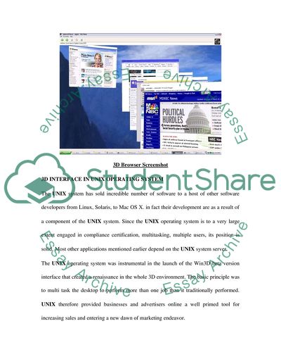3D Feature in User Interface of Unix Operating System