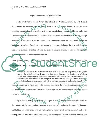 The interent and global activism