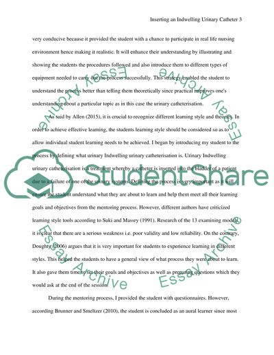 Student Learning: Inserting an Indwelling Urinary Catheter