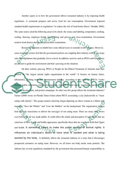 Government Regulations and Policies and Their Affection the Restaurant Industry
