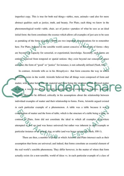 Contrast of Plato and Aristotles View of Form