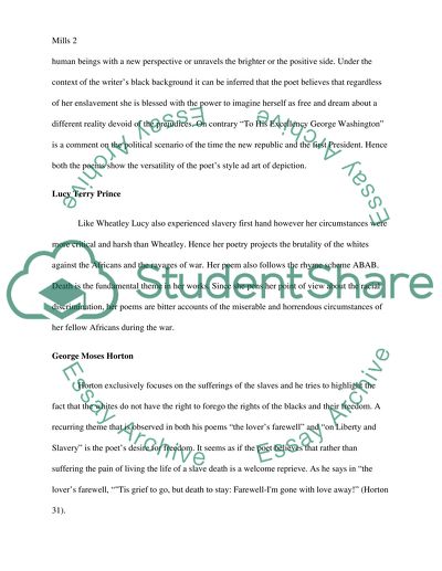 Phillis Wheatley, Lucy Terry Prince, George Moses Horton and Benjamin Banneker