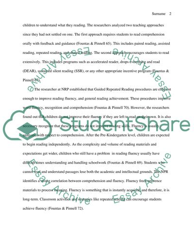 The Role of Fluency in Comprehension