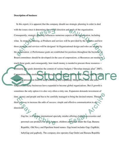 The Accounting Function in Bank Audit: Gap Inc