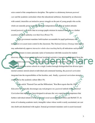 Schools Pastoral Structure and Pupil Achievement