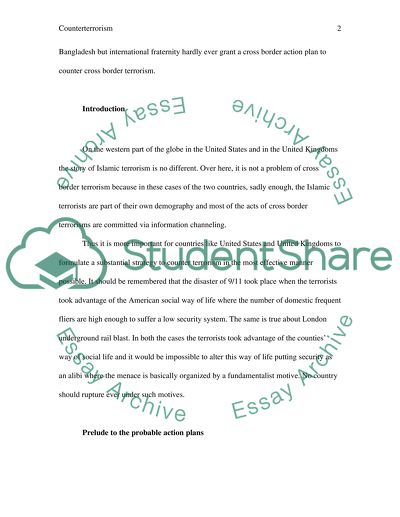 Probable Strategies and Measures for Counterterrorism Acts