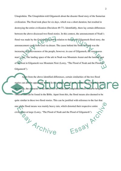 Comparison of Two Flood Stories