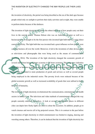 electricity invention essay