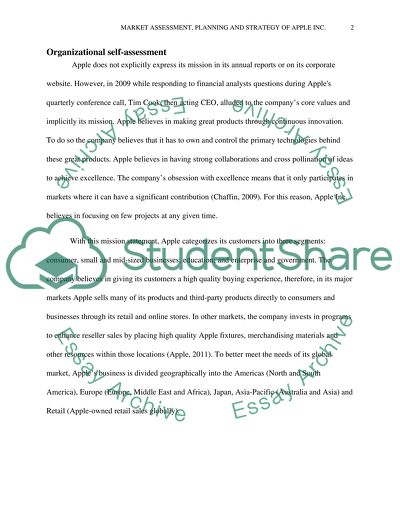 Market assessment, planning and strategy of Apple Inc