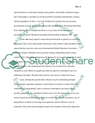 Should free speech be limited on the Internet