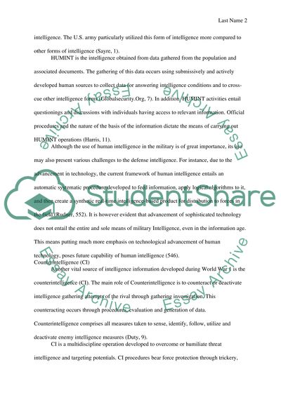 What Intelligence Tradecraft Developed During World War 1